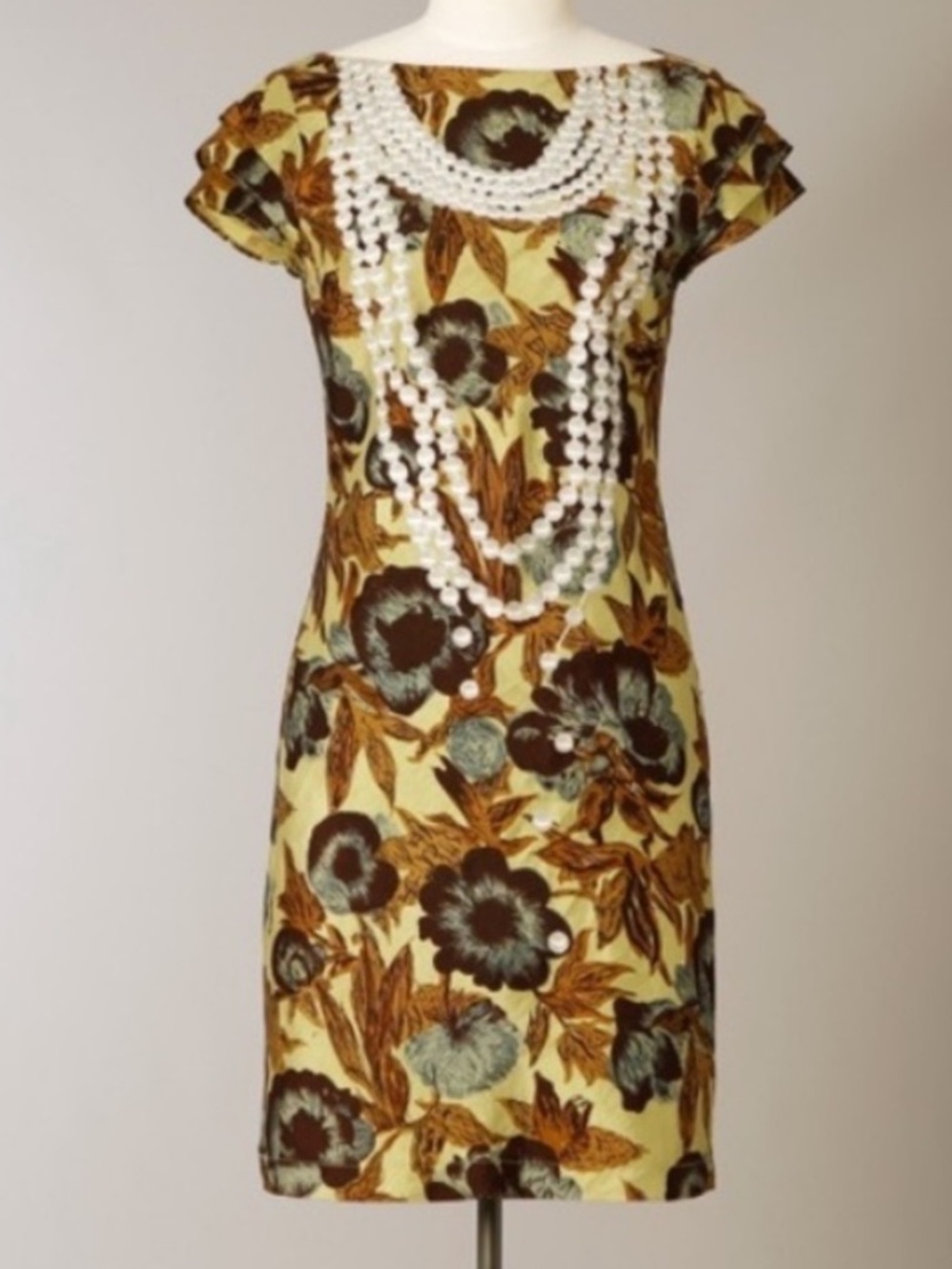 Karen Walker  New Zealand 100% Silk String of Pearls Statement Dress